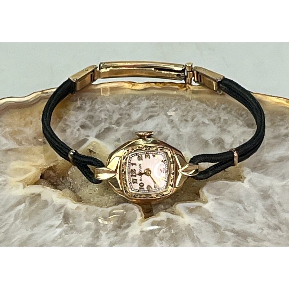 1940’s BULOVA Art Deco 10K Rolled Gold Plate Ladies Wrist Watch Cord Band READ - Picture 16 of 16